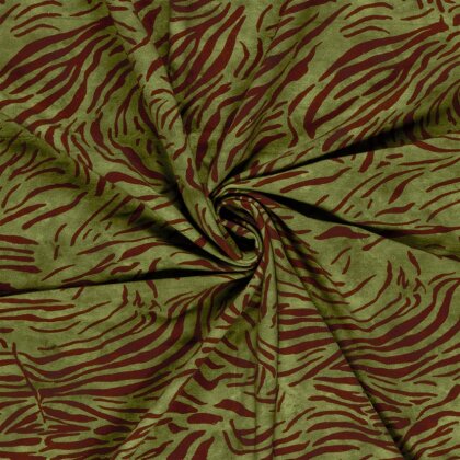 French Terry Digital Tigerstreifen - oliv
