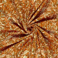 French Terry Digital Blätter - orange