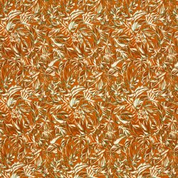 French Terry Digital Blätter - orange