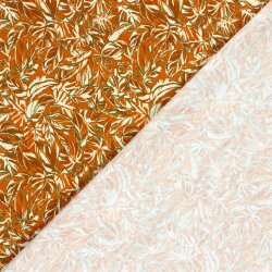 French Terry Digital Blätter - orange