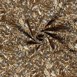 French Terry Digital Blätter - braun