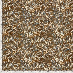 French Terry Digital Blätter - braun