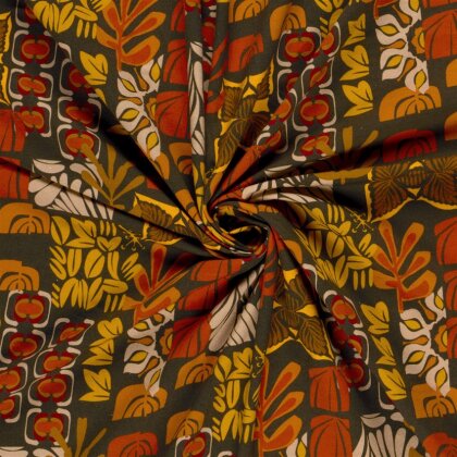 French Terry Digital Retro Kunst - taupe