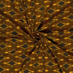 French Terry Digital Retro Blätter - steinrot