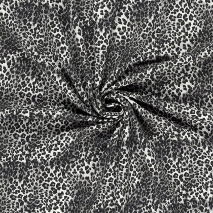 French Terry Digital Leotupfen - creme