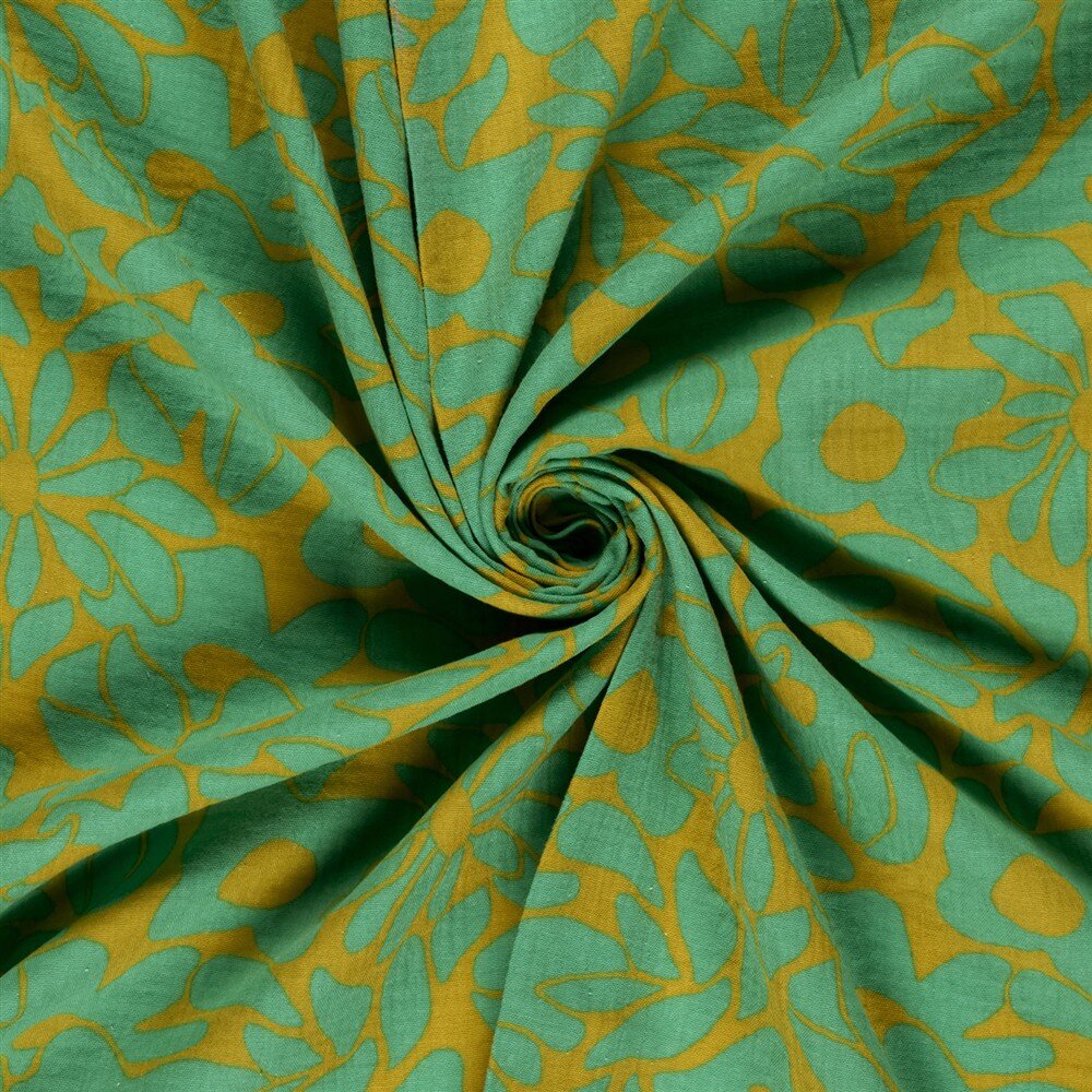Musselin Blumenformen - limettengrün