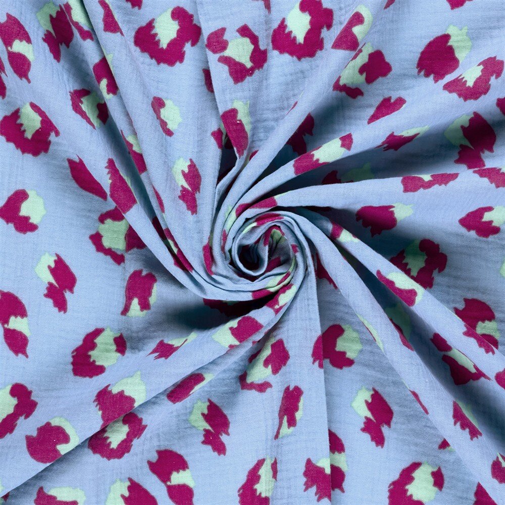 Musselin bunte Leotupefen - eisblau