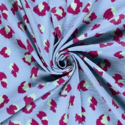 Musselin bunte Leotupefen - eisblau