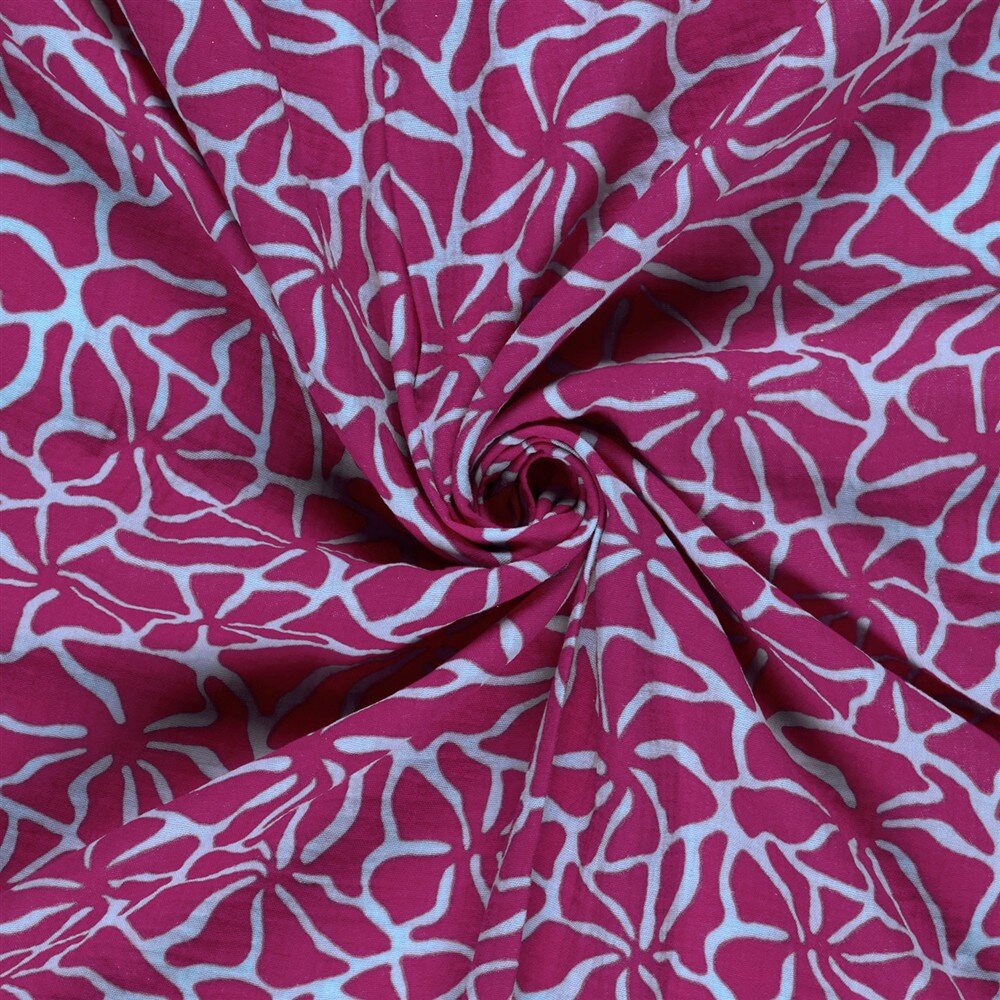 Musselin Blütenformen - eisblau/pink