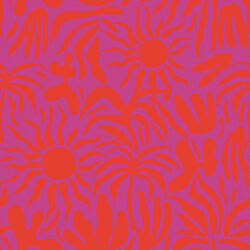 Musselin Sonne & Palmen - pink/koralle