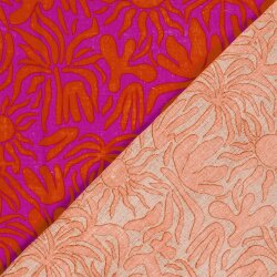Musselin Sonne & Palmen - pink/koralle
