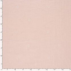 Musselin Bestickte Blümchen - hellrosa