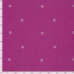 Musselin Bestickte Blümchen - pink