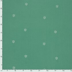 Musselin Bestickte Blümchen - smaragdgrün