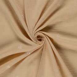 Musselin Bestickte Blümchen - helllachs