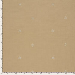 Musselin Bestickte Blümchen - helllachs