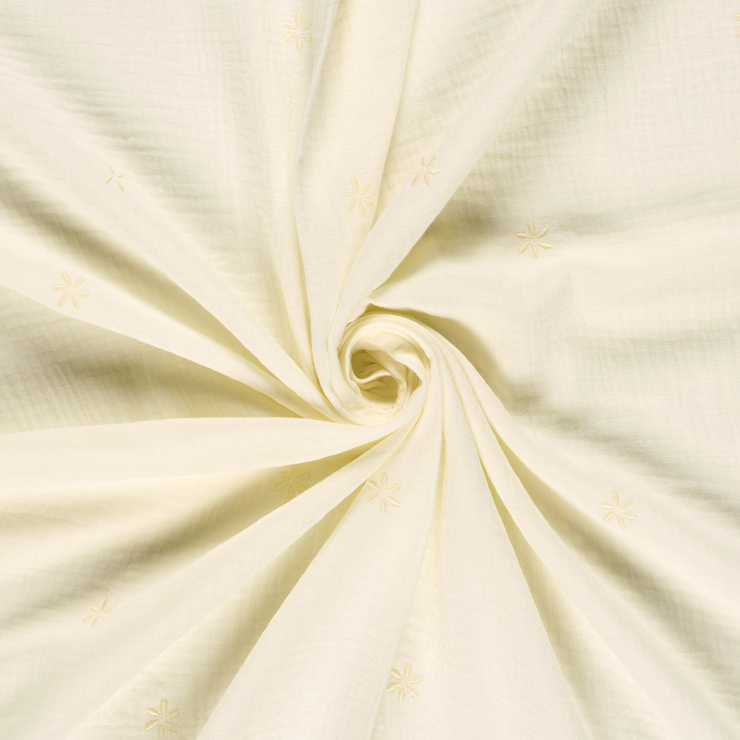 Musselin Bestickte Blümchen - creme