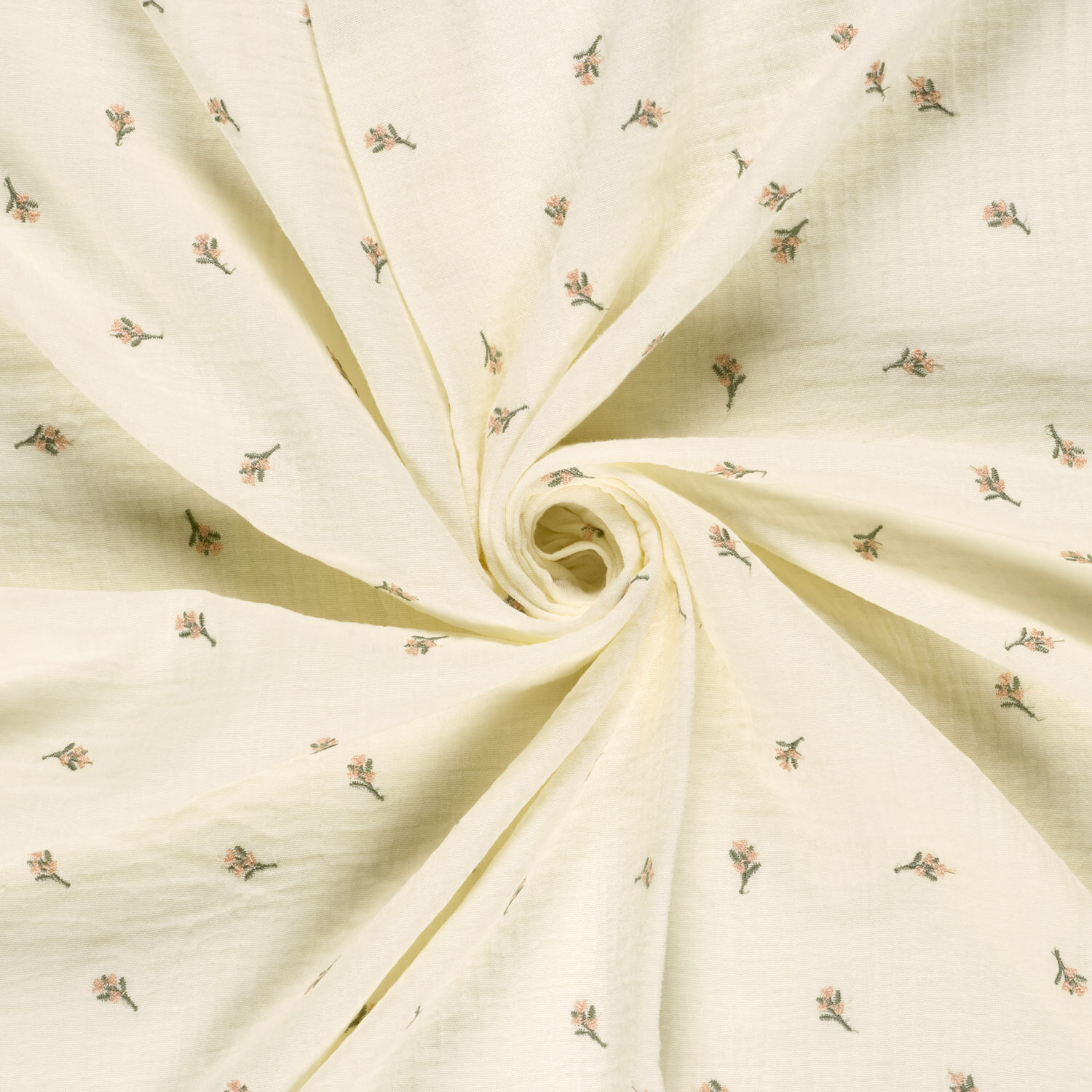 Musselin Bestickte Blütenzweig - creme