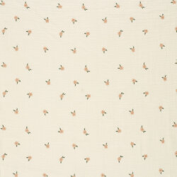 Musselin Bestickte kleine Blüte - creme