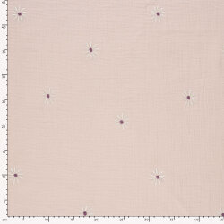 Musselin Bestickte Gänseblümchen - softrosa