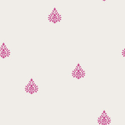 Musselin Bestickt Ornament - creme/pink