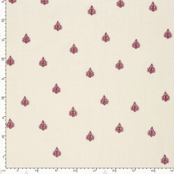 Musselin Bestickt Ornament - creme/pink