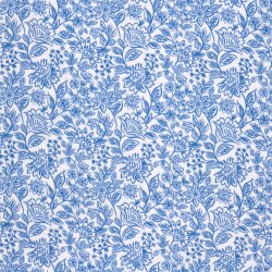 Musselin Blumenzauber - creme/indigo