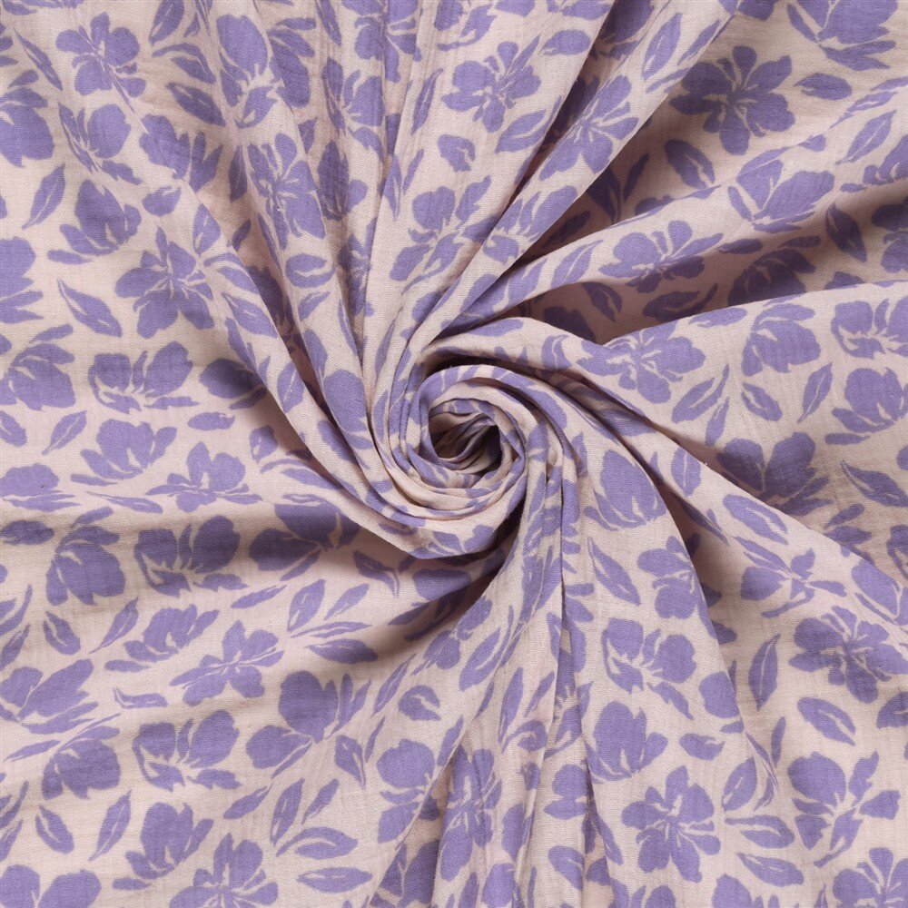 Musselin Blumenwind - softrosa