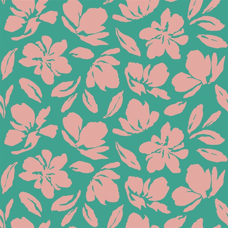 Musselin Blumenwind - hellpetrol