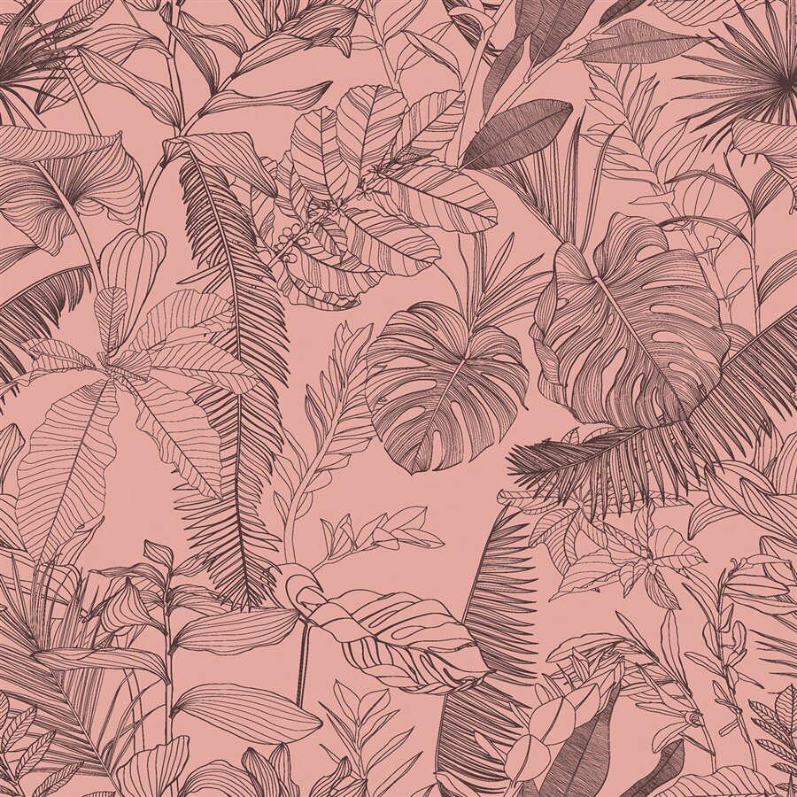 Musselin Dschungelpflanzen - rosa