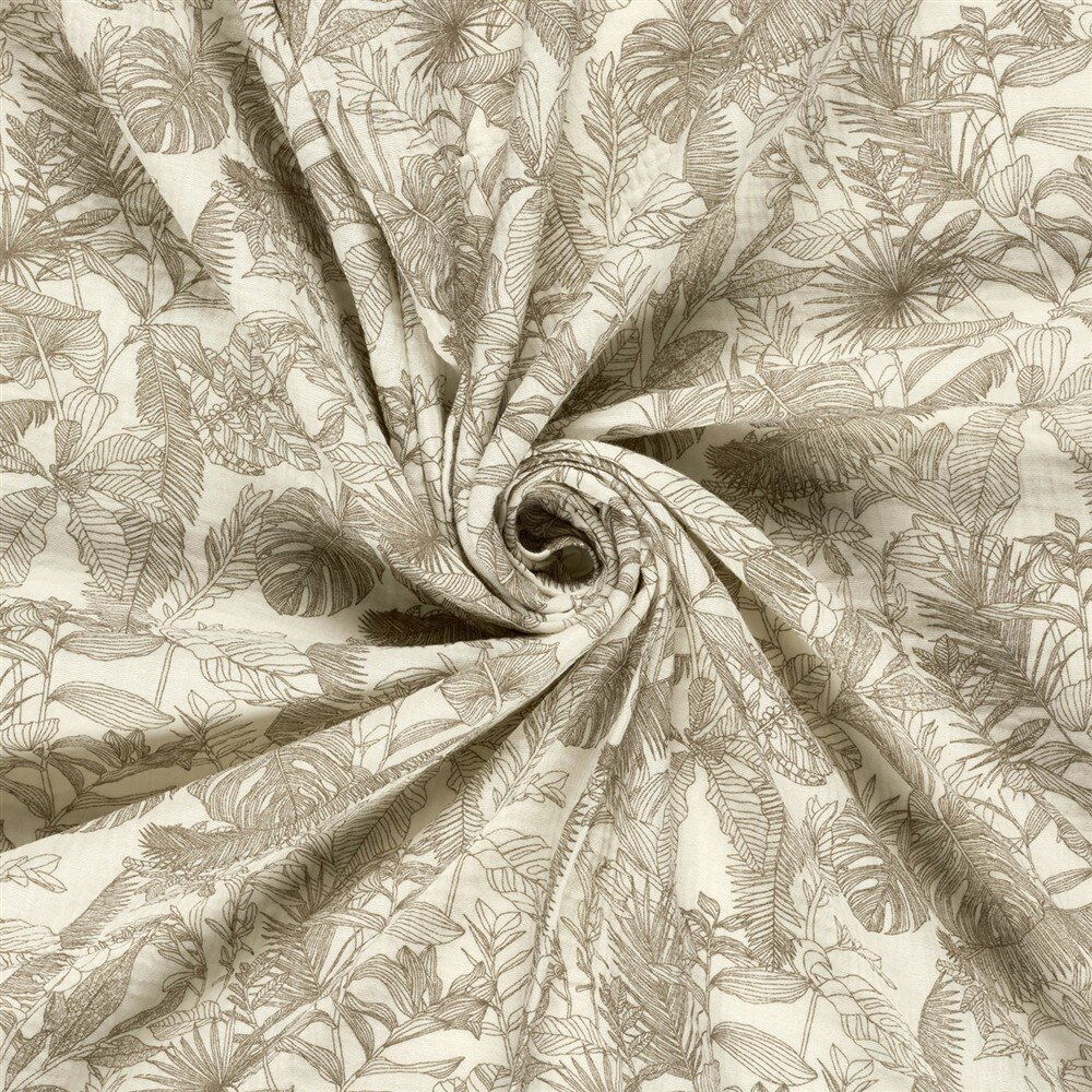 Musselin Dschungelpflanzen - creme
