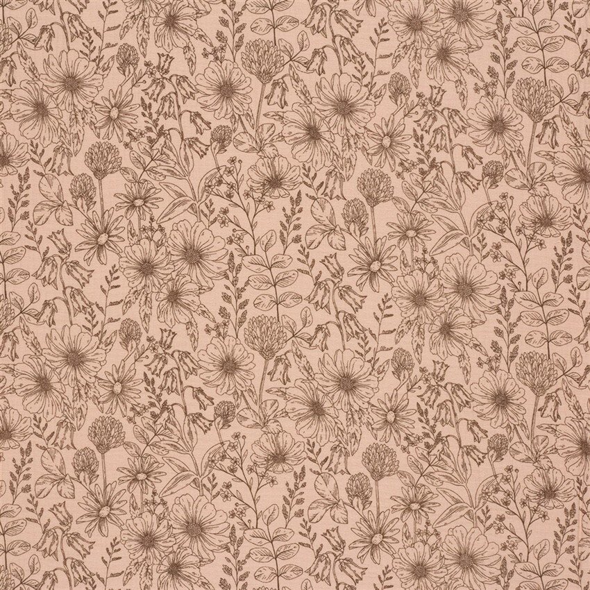 Musselin Blumenwiese - rosa