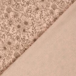 Musselin Blumenwiese - rosa