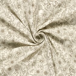 Musselin Blumenwiese - creme