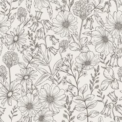 Musselin Blumenwiese - creme