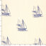 Musselin Segelboote - creme/stahlblau