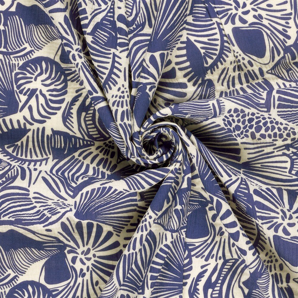 Musselin Muschelkunst - königsblau