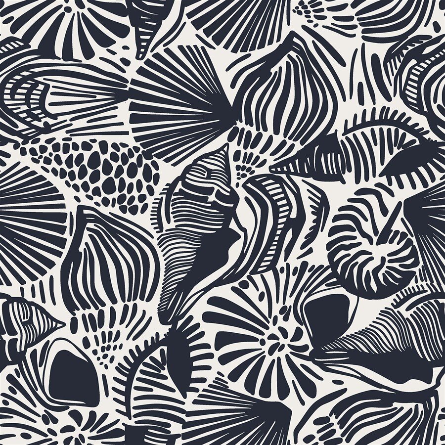 Musselin Muschelkunst - creme/dunkelblau