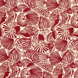 Musselin Muschelkunst  creme/rot