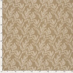 Musselin Blätterranken - dunkelbeige/creme