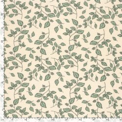 Musselin Blätterregen - beige/salbei