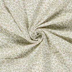 Musselin Leotupfen - creme/beige