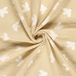 Musselin weiße Tauben - hellbeige