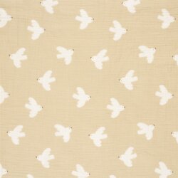 Musselin weiße Tauben - hellbeige