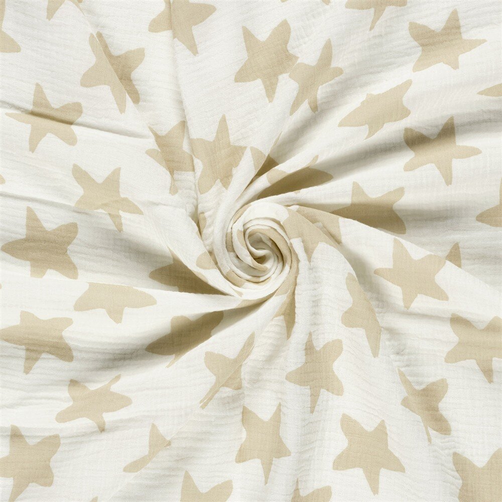 Musselin Sterne - creme/beige