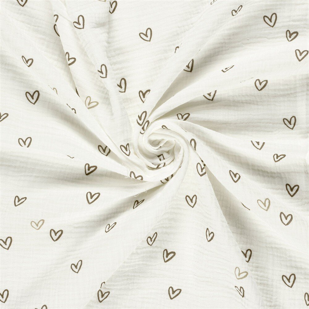 Musselin Herzen - creme