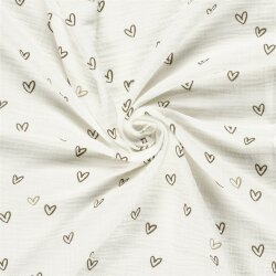 Musselin Herzen - creme