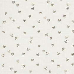 Musselin Herzen - creme