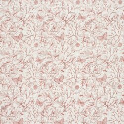 Musselin Blumen und Schmetterlinge - creme/altrot