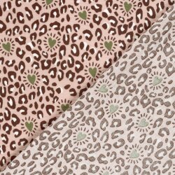 Musselin Leoflecken & Herzen - rosa